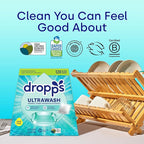 Dropps UltraWash Dishwasher Detergent Pods, Lemon Citrus (120 Ct) - Cuts Grease & Stuck-On Food | Sparkling Dishes & Glasses | Residue-Free | Clean Ingredients | No Pre-Rinse | Plastic Free Packaging