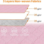 Fab totes 24 Gallons Clothes Storage, Foldable Thick Fabric Blanket Storage Bags, Containers for Organizing Bedroom, Closet, Clothing, Comforter, Organization with Handle (6 Pack,Pink)