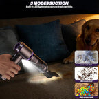 Car Vacuum Cleaner Portable, 22000PA High Power Handheld Vacuum Cordless with Brushless Motor & LED Light, Small Vacuum for Car, Home, Pet, Office