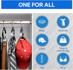 Rolly Hanger® Closet Space Saver – Premium Rotating Aluminum Organizer for Belts, Ties, Hats & Handbags – Heavy Duty 360° Swivel – Declutter & Maximize Storage (3 Pack)