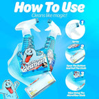 Spray Bottle With Microfiber Cap - All Purpose Cleaner 16oz - FRESH (2 Pack)