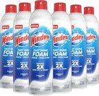 Windex Fast Shine Foam Glass Cleaner, No-Drip Windows, Doors, Mirrors & Countertops Aerosol Cleaning Spray, Streak-Free Shine, Removes Fingerprints, Dust, Dirt, Grime & More 19 oz (Pack of 6)