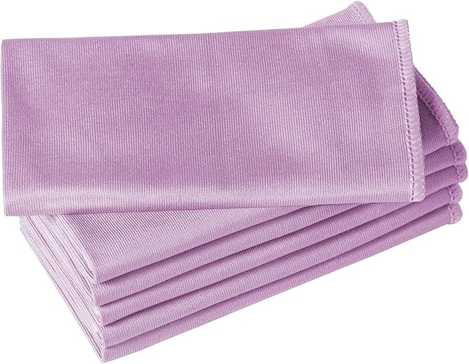 Puomue 6 Pack Microfiber Glass Cleaning Cloth, 16 Inch X 16 Inch, Lint Free Quickly Clean Window, Glasses, Windshields, Mirrors, and Stainless Steel, Pink