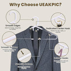 White Plastic Hangers 18 Pack, Heavy Duty Clothes Hangers with Center Hook & Non-Slip Pants Bar for Standard Size Shirts, Pants, Coat, Dresses, Jackets, Scarves and Belts