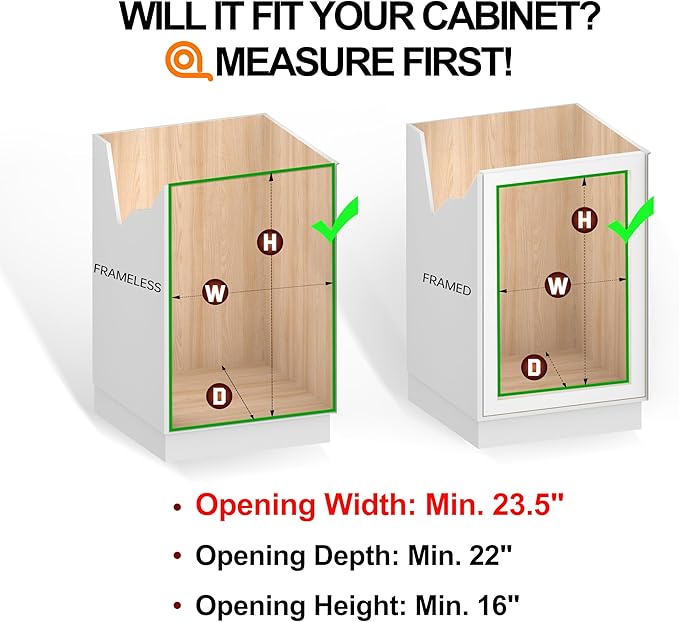 (23" W x 22" D Cabinet Pull Out Shelves, 2-Tier | Heavy Duty Kitchen Pull Out Shelves for Wide Cabinets, 22 Inch Deep Sliding Cabinet Organizer