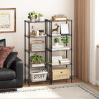 HOMEFORT Storage Shelves, 5-Wire Shelving, Metal Shelving Unit,Small Wire Shlving Rack for Kitchen, Pantry, Bathroom, Black, 16.5" W x 11.4" D x 47" H