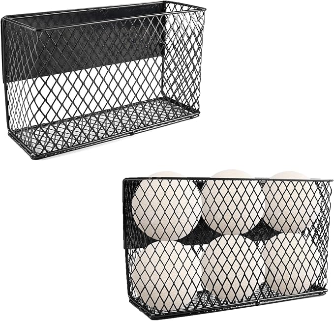 Magnetic Dryer Ball Holder,Laundry Room Organization and Storage for Wool Dryer Balls Basket,Metal Wire Magnetic Lint Bin, Lint Container for Laundry Room Accessories,No-Tool Installation