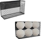 Magnetic Dryer Ball Holder,Laundry Room Organization and Storage for Wool Dryer Balls Basket,Metal Wire Magnetic Lint Bin, Lint Container for Laundry Room Accessories,No-Tool Installation