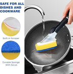 Sponge Brush Refills for OXO Dish Brush, 4 Pack Soap Dispensing Dish Refills, Scrub Replacement Head for Scrubber, Sponge Replacement Head Fits Soap Dispensing Handle