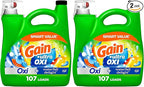 Gain Liquid Laundry Detergent, Waterfall Delight Scent | 107 Loads | Oxi Formula | HE Compatible | 154 fl oz