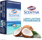 Clorox Scentiva Fabric Softening Dryer Sheets | Fabric Sheets in Pacific Breeze & Coconut Scent | Laundry Dryer Sheets for Fresh & Clean Clothes | 105 Count (Pack of 2)