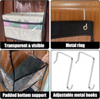 5-Shelf Over The Door Pantry Organizer with Clear Pockets, Heavy Duty Hanging Storage for Closet, Bedroom, Bathroom, and Nursery (Black, Holds up to 28 lbs)