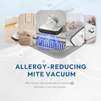 Candy Mattress Vacuum Cleaner UV Sanitizing with HEPA Filter,350W Anti-Allergen for Bed,Carpet,Couch,Dust & Pet Hair, 0.4L Dust Cup with Washable Fliter, Auto UV Shutoff & Overheat Protection