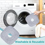 10 Pack 8.6" Square Microfiber Mop Pads Refills, Machine Washable, Highly Absorbent, Compatible with for True & Tidy Spin Mop and Most Square Spin Mops & Bucket