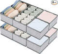 DIMJ Drawer Organizer Clothes Set of 8, Foldable Closet Drawer Bins, Underwear Drawer Organizer, Fabric Drawer Dividers for Baby Clothes, Socks, Belt, Tie (Blended)