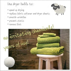 Three by Three Seattle Felt·Like·it!™ Wool Dryer Balls + Storage Bin: Reduce Drying Time, Static Cling, and Energy Use | Natural Alternative to Fabric Softeners (Pack of 6)