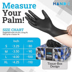 Hand-E Touch Black Nitrile Disposable Latex Free & Powder Free Gloves X-Large, 200 Count - BBQ, Tattoo, Hair Dye, Cooking & Mechanic Gloves