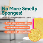 3-in-1 Silicone Scrubber Sponge with Squeegee – Non-Scratch Kitchen Sponge for Dishes, Sink & Bathroom, Quick-Dry, Reusable Cleaning Tool (Pink)