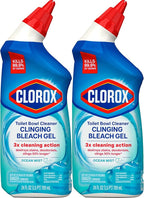 CLOROX Toilet Bowl Cleaner Clinging Bleach Gel, Ocean Mist, 24 Fl Oz, Pack of 2 (Package May Vary)