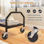 Wiracks Clothes Rack Double Hanging Clothes Rack Clothing Rack Garment Rack 130LBS Capacity 34.5" W X15.8 D X 79" H Rolling Clothes Racks for Hanging Cothes with Bottom Shelf