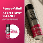 RemoovABull Carpet & Upholstery Stain Remover – Fast Acting, Powerful Cleaner for Oil, Grease, Dirt, Coffee, Urine & More – Ideal for Car Interiors, Fabrics, & Carpets – Made in the USA