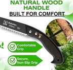 Saboten Japanese Pruning Saw 9.4 in (240mm) – Fluorine-Coated High-Carbon Steel Blade, 7.5mm Tooth Pitch, Smooth Pull Cuts, Wooden Handle, Wood Sheath Included, Made in Japan