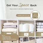 Storage Cubes – 12x12x10 Fabric Baskets for Organizing, Storage Baskets for Shelves, Front Opening Fabric Bins, Closet Organizer Bins for Clothes, Towels, Sweaters, Linen – Brown, 3 Pack