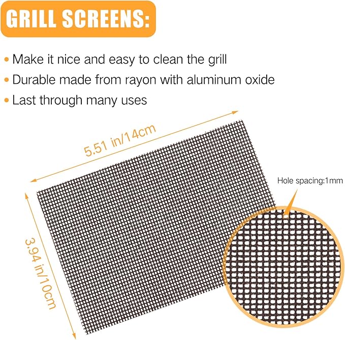 200 Pack Griddle 4x5.5'' Screen Grill Cleaning Screens Pre-treated Abrasive Mesh Pads for Flat Top Stainless Steel Griddle Cleaning Accessories Bundle
