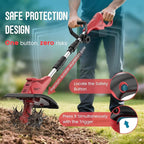 Cordless Tiller Cultivator for Milwaukee 18V Battery (Tool Only), 310RPM Electric Rototiller Garden Tools with 40 Steel Tines, 9.1In Tilling Width & 6.3In Depth Tiller for Gardening, Folding Design