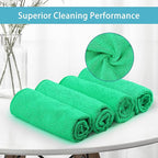 HOMEXCEL Green Microfiber Cleaning Cloth, 8 Pack Cleaning Towels for Kitchen, Lint Free, Scratch-Free, Highly Absorbent, and Reusable Cleaning Rags for House, Window and Glass, Cars, 11.5 X11.5 inch