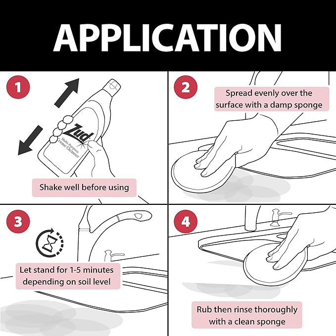 Zud Cream Cleanser (2-Pack) - Ultimate Bathroom Cleaner / Bleach-Free Formula for Shiny Surfaces / Removes Rust, Hard Water Stains, & Grime / Best for Countertops, Bathrooms, Marble, and More (530019)