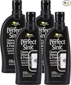 HOPE'S Perfect Sink Cleaner and Polish, Restorative, Water-Repellant, Removes Stains, Ideal for Brushed Stainless Steel, Cast Iron, Porcelain, Corian, Composite, Acrylic, 8.5 oz 4 Pack