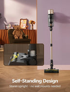 Ultenic Cordless Vacuum Cleaner, 600W 60KPA 65min Runtime, Stick Vacuum with Green Light, Self-Standing & 180° Lay-Flat, Anti-Tangled Brush, Vacuum Cleaners for Home/Hard Floor/Carpet/Pet Hair, U15