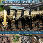 Hoe Garden Tool - 2 in 1 Stirrup Action Hoe & Rake,Heavy Duty Weeding & Cultivating Tool,Adjustable Long Handle (36”-74”),Sharp Carbon Steel Blade for Effortless Gardening