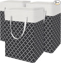 BlissTotes 3-Pack Laundry Basket, Freestanding＆Waterproof Laundry Hamper, Collapsible Tall Clothes Hamper with Easy Carry Handles for Clothes, Towels in the Family and Dorm,Clover Black,75L