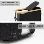 StorageWorks Toilet Paper Storage Baskets with Dual Flip Lids, Toilet Paper Organizer for Bathroom, Toilet Paper Container with Side Pocket, Holds 15 Mega or 20 Regular Rolls, Large, Black