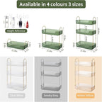 Akinbas 3 Tier Bathroom Organizer Countertop Makeup Perfume Tray Skincare Organizer for Bathroom Dresser Vanity (Green)