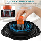 Mini Dish Brush for Cleaning Chicken Shredder, Palm Brush Dish Scrubber with Ergonomic Grip, Kitchen Brush for Washing Dishes, Pans, Pots, Sink (1, Orange)
