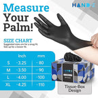 Hand-E Touch Black Nitrile Disposable Gloves Small, 50 Count - BBQ, Tattoo, Hair Dye, Cooking, Mechanic Gloves - Powder and Latex Free