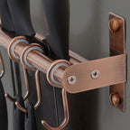 Dseap Kitchen Untentil Rail with 8 Hooks,Hanging Rack for Pots and Pans, Plants, Double Bars, Wall Mounted, Antique Copper, Pack of 2