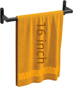 KLJKPA16 Inch Bathroom Towel Bar, Towel Racks for Bathroom Wall Mounted, Modern Heavy Duty Stainless Steel Hand Towel Holder, Single Bar, Black