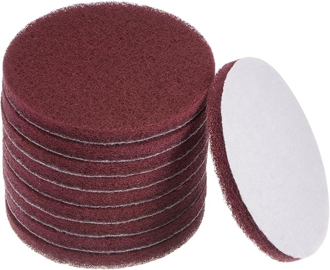 HARFINGTON 10pcs Drill Power Brush 5 inch Tile Scrubber Scouring Pads 320-400 Grit for Bathroom Kitchen Household Cleaning