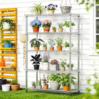 IZEUK 5-Tier Metal Storage Shelving Unit, Heavy Duty Chrome Wire Rack, Adjustable Shelves, 1750 lbs, 17.7" D x 47.2" W x 72.3" H, Garage Storage, Kitchen Pantry Organizer, Basement & Laundry Shelf