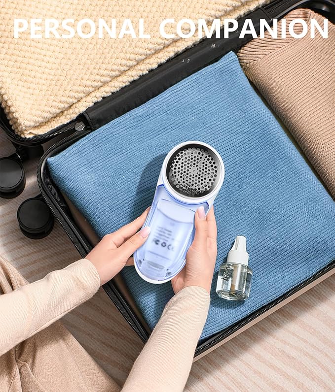 Fabric Shaver, Electric Lint Remover, Lint Shaver for Clothing & Furniture, Sweater Shaver & Pilling Remover, Depiller Effectively Remove Pills, Lint, Fuzz from Couch - Battery Operated