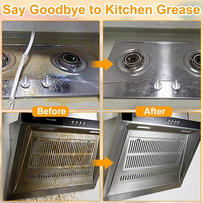 16.9 Fl Oz Clean Up Kitchen Oil Stains Spray, Kitchen Heavy Duty Cleaner Spray,All-Purpose Oil Stain Remover and Degreaser Spray, Multipurpose Foam Cleaner Spray, Kitchens Grease Cleaner