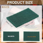 uxcell 5Pcs Scrubber Scouring Pad, 7.9 x 4.7 Inch 180 Grits Drill Power Brush Rectangle Scrub Pads Discs Polishing Pad for Household Furniture Automotive Cleaning, Green