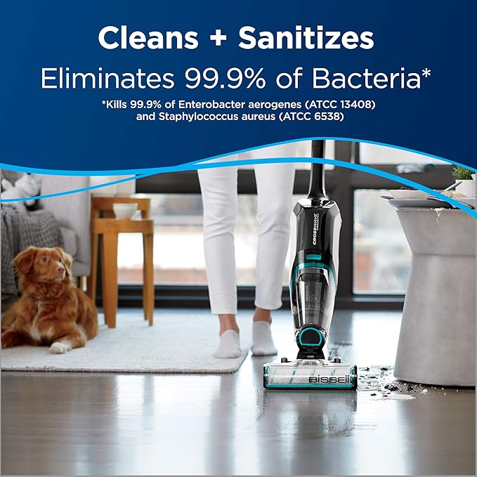 Bissell Hard Floor Sanitize Solution, For use in CrossWave and Spinwave, 80oz, Eliminates 99.9% of bacteria