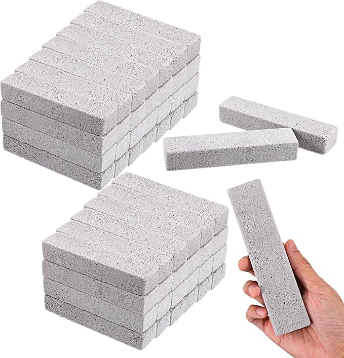 55 Pack Pumice Stone for Toilet Bowl Cleaning Pumice Scouring Stick Pad Hard Water Stain Remover for Toilet Bathtubs Pool Tile Kitchen Sink Oven Stove Grill Home Bathroom Household