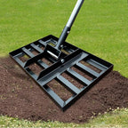 Lawn Leveling Rake 17x10 Inch , Heavy-Duty Yard Leveling Rake 6.2FT Leveler Tool for Soil, Sand & Topsoil, Backyard, Garden, Golf Course