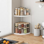 Forest Angle Bathroom Counter Organizer,Countertop Organizer,Vanity Organizers,Bathroom Storage,Bathroom Sink Caddy,Counter Shelf,Corner Counter,Corner Shelves(White)